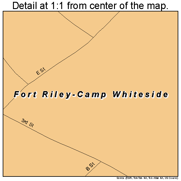 Fort Riley-Camp Whiteside, Kansas road map detail