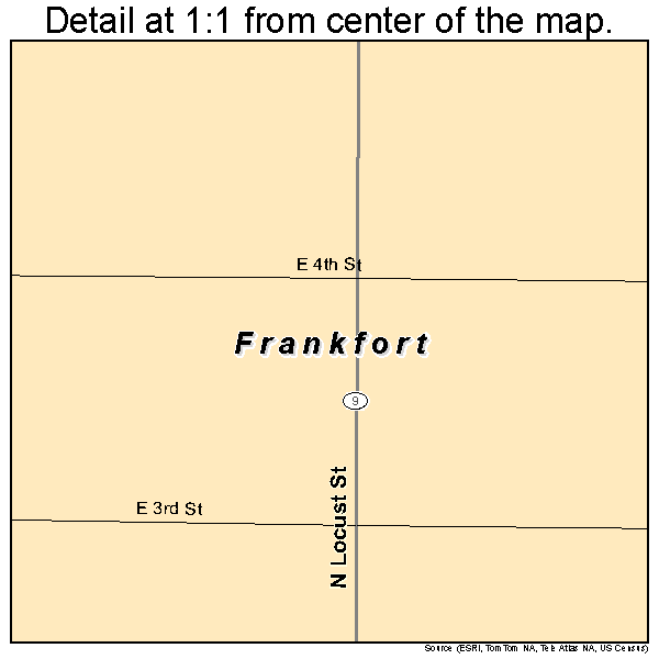 Frankfort, Kansas road map detail