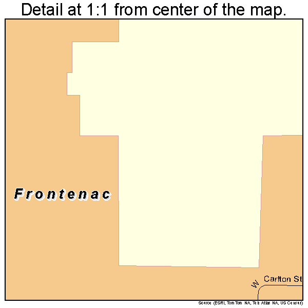 Frontenac, Kansas road map detail