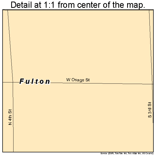 Fulton, Kansas road map detail