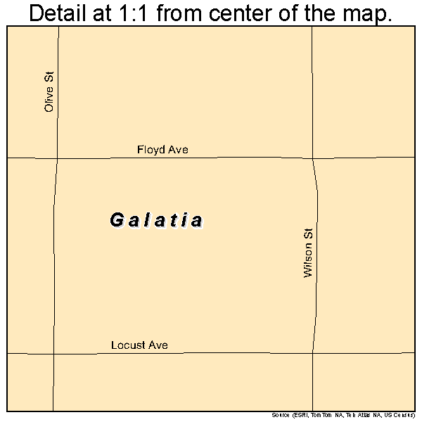 Galatia, Kansas road map detail