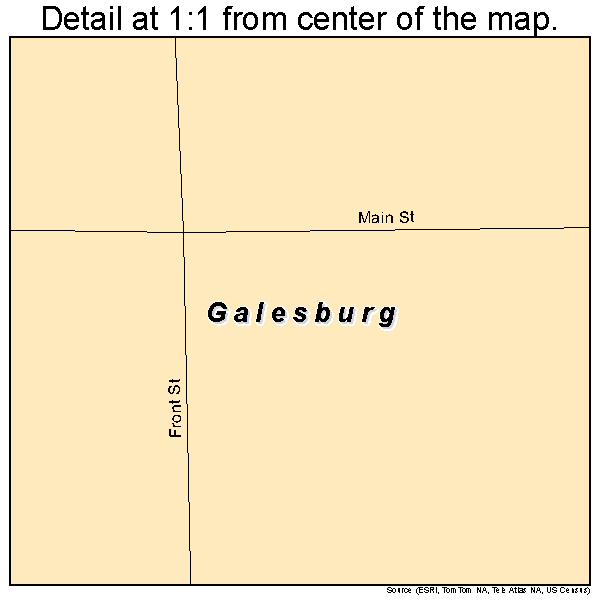 Galesburg, Kansas road map detail