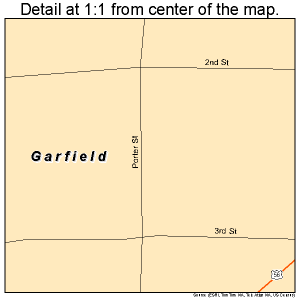 Garfield, Kansas road map detail