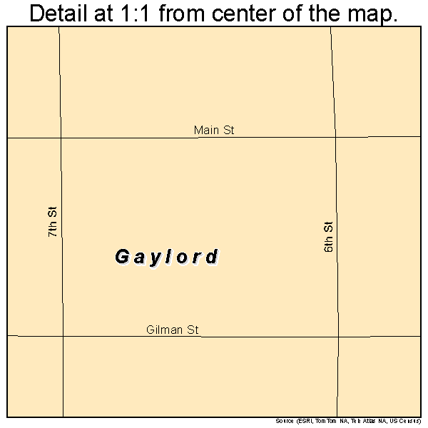 Gaylord, Kansas road map detail