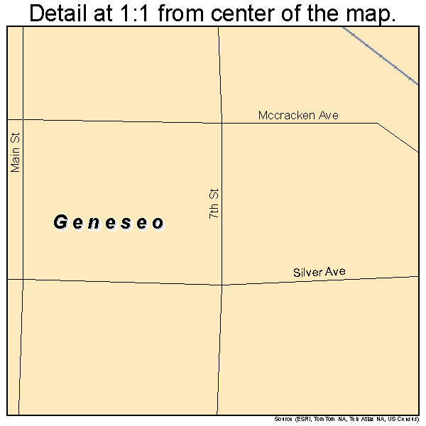 Geneseo, Kansas road map detail