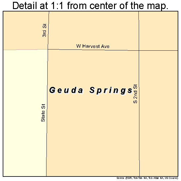 Geuda Springs, Kansas road map detail