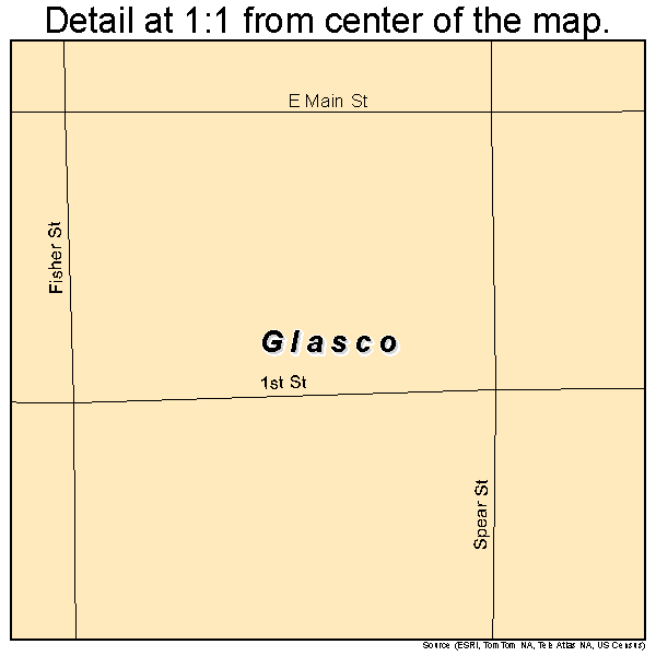 Glasco, Kansas road map detail