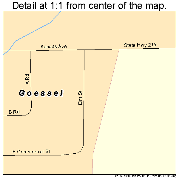 Goessel, Kansas road map detail