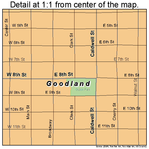 Goodland, Kansas road map detail