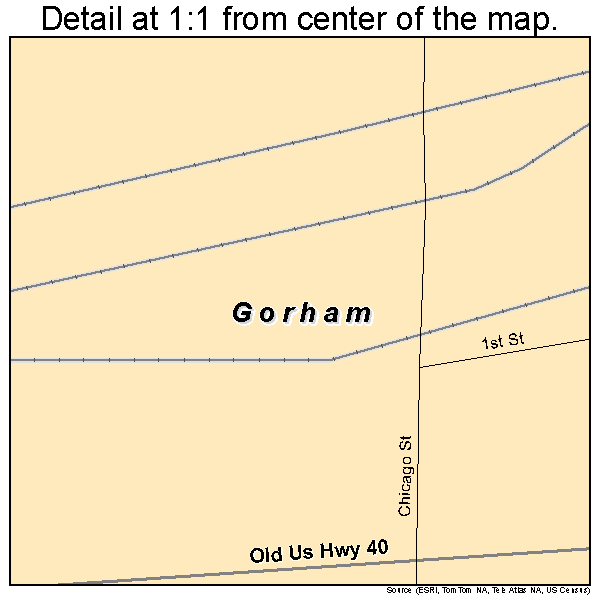 Gorham, Kansas road map detail
