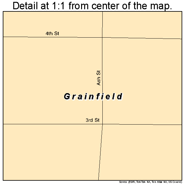 Grainfield, Kansas road map detail