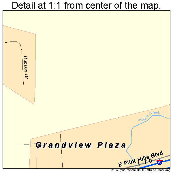 Grandview Plaza, Kansas road map detail
