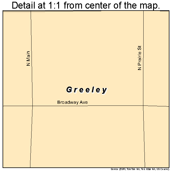 Greeley, Kansas road map detail