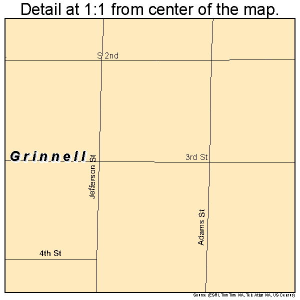 Grinnell, Kansas road map detail