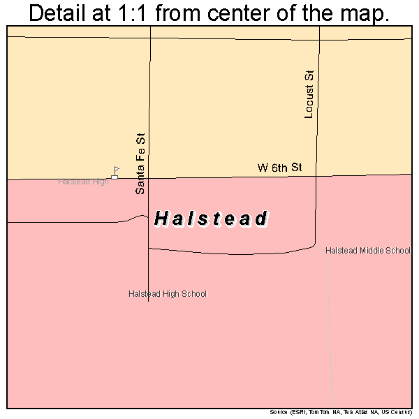 Halstead, Kansas road map detail