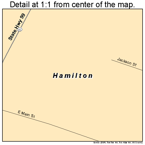 Hamilton, Kansas road map detail