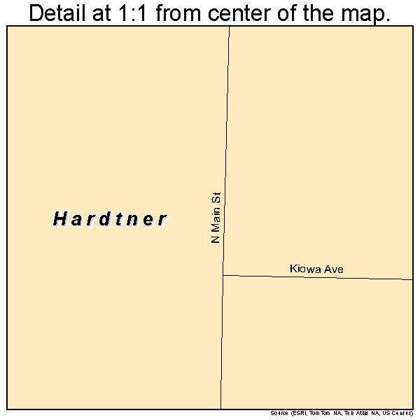Hardtner, Kansas road map detail