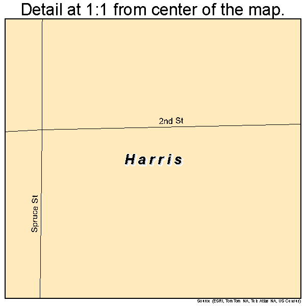Harris, Kansas road map detail