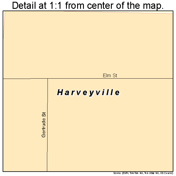 Harveyville, Kansas road map detail