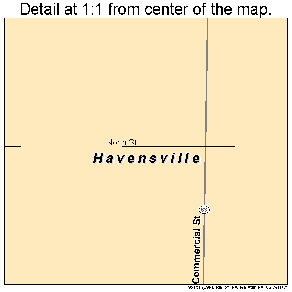 Havensville, Kansas road map detail