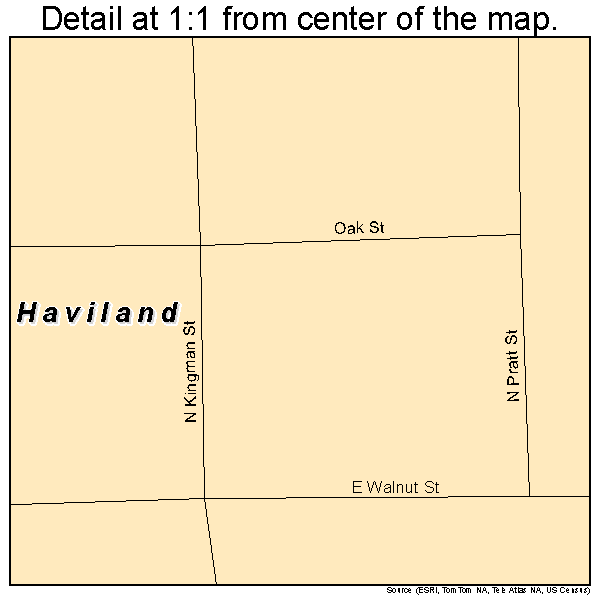 Haviland, Kansas road map detail