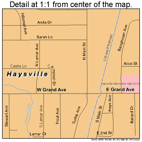 Haysville, Kansas road map detail