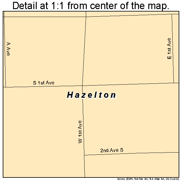 Hazelton, Kansas road map detail