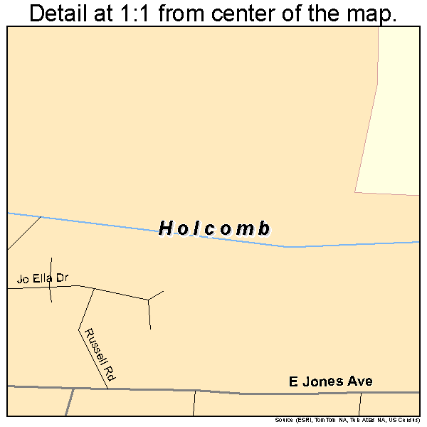 Holcomb, Kansas road map detail