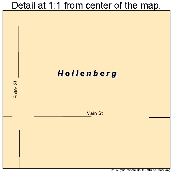 Hollenberg, Kansas road map detail