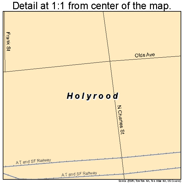 Holyrood, Kansas road map detail