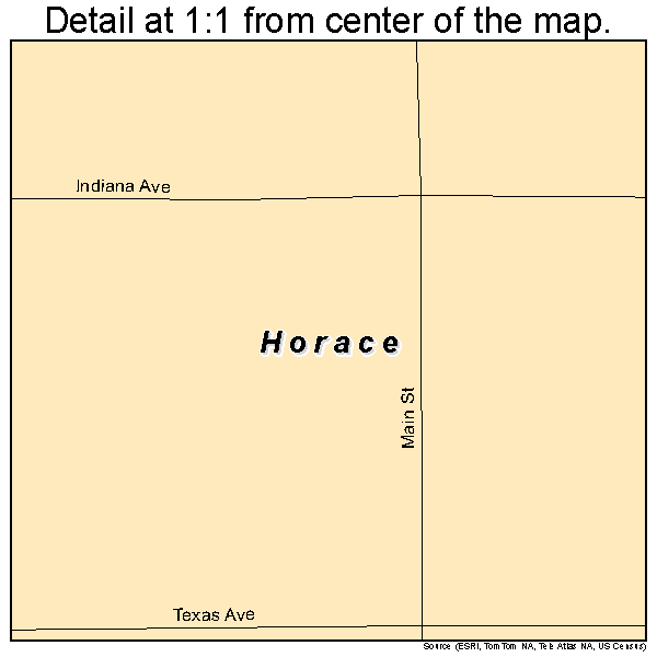 Horace, Kansas road map detail