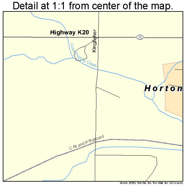 Horton, Kansas road map detail