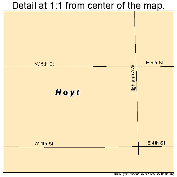 Hoyt, Kansas road map detail