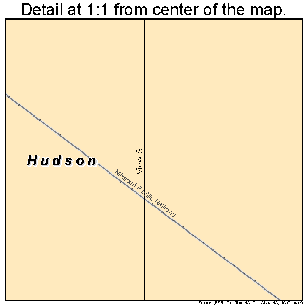 Hudson, Kansas road map detail