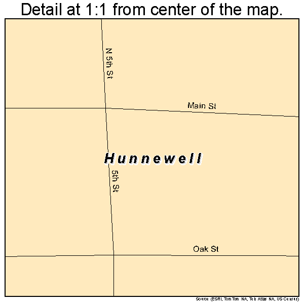 Hunnewell, Kansas road map detail