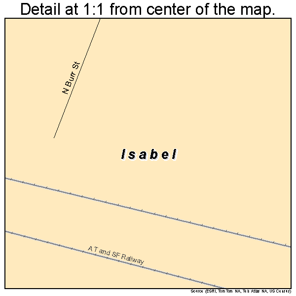 Isabel, Kansas road map detail