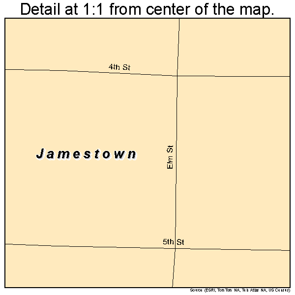 Jamestown, Kansas road map detail