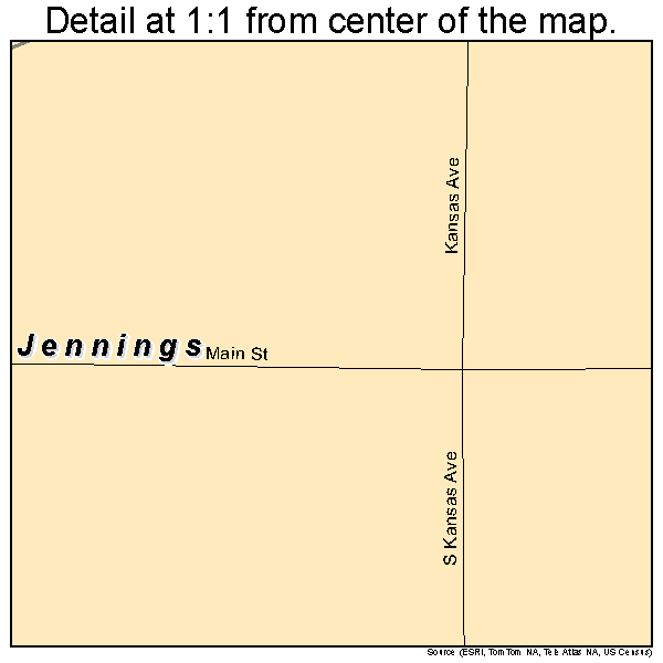 Jennings, Kansas road map detail