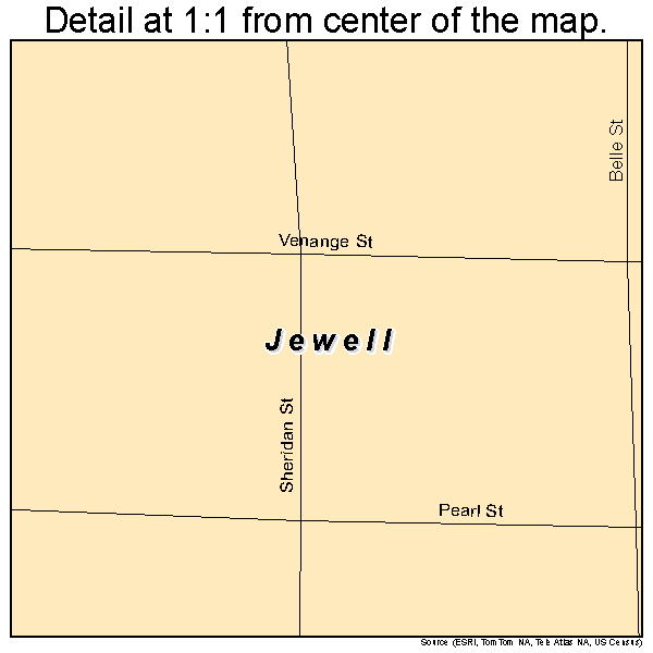 Jewell, Kansas road map detail