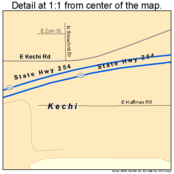 Kechi, Kansas road map detail