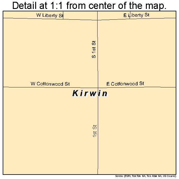 Kirwin, Kansas road map detail