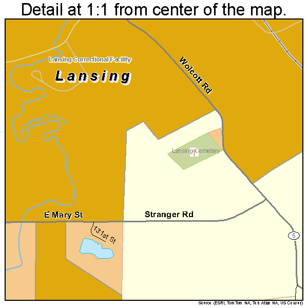 Lansing, Kansas road map detail