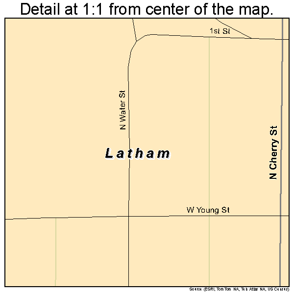 Latham, Kansas road map detail