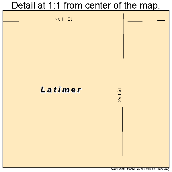 Latimer, Kansas road map detail