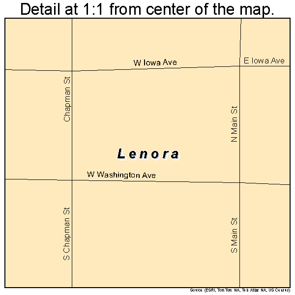 Lenora, Kansas road map detail