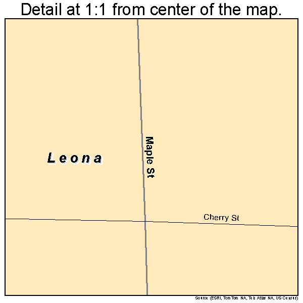 Leona, Kansas road map detail