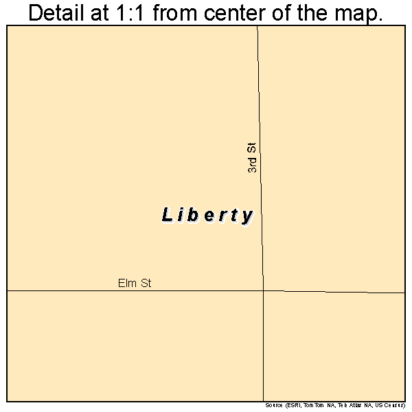Liberty, Kansas road map detail