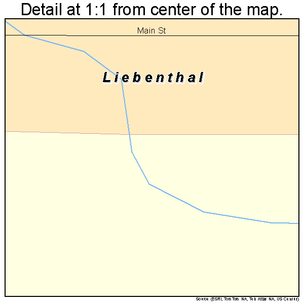 Liebenthal, Kansas road map detail
