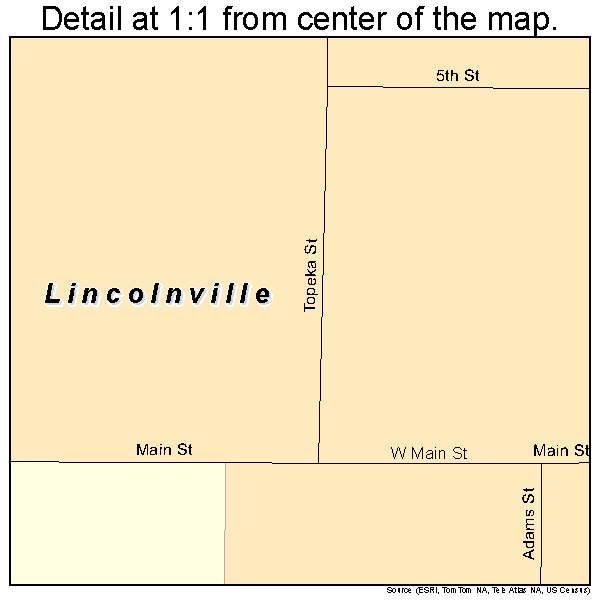 Lincolnville, Kansas road map detail