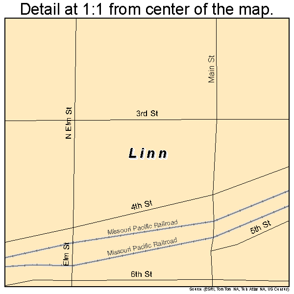 Linn, Kansas road map detail